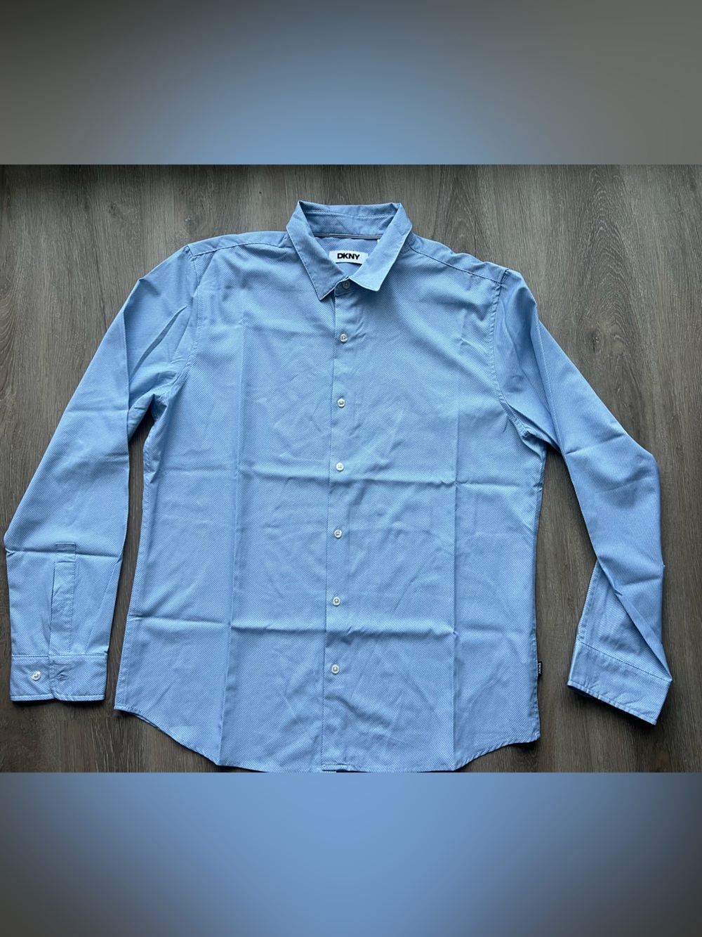 DKNY Men's Light Blue Long-Sleeve Dress Shirt